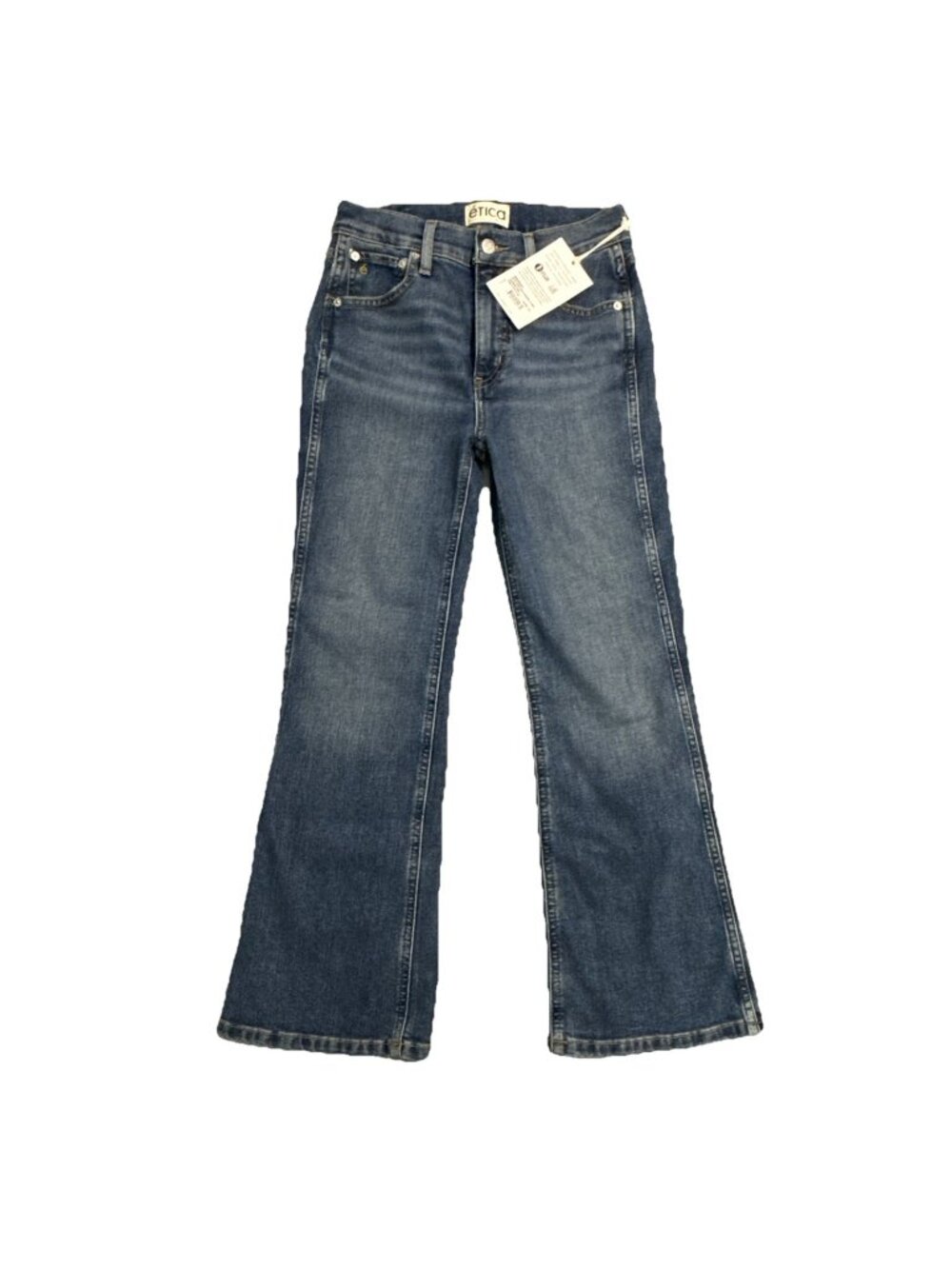 NWT - Etica Jeans Anya Modern Flare Fairhaven Women's Size 24 Blue High Rise